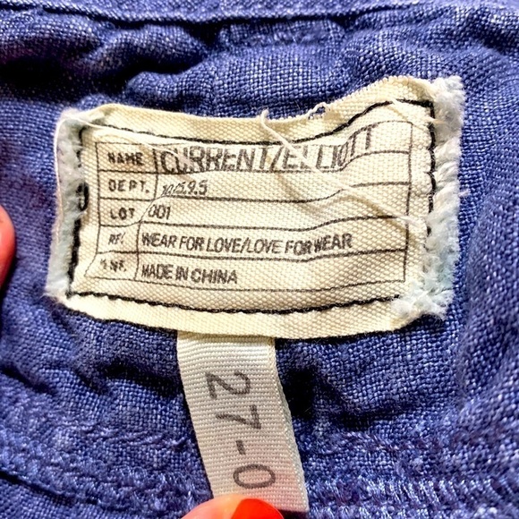 Current/Elliott Chore Overalls, bib, 0/27, bohemian, linen, prariecore - Picture 4 of 8